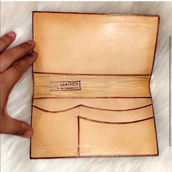 Bags Boho Tooled Cognac Leather Wallet Poshmark